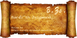 Baráth Zsigmond névjegykártya